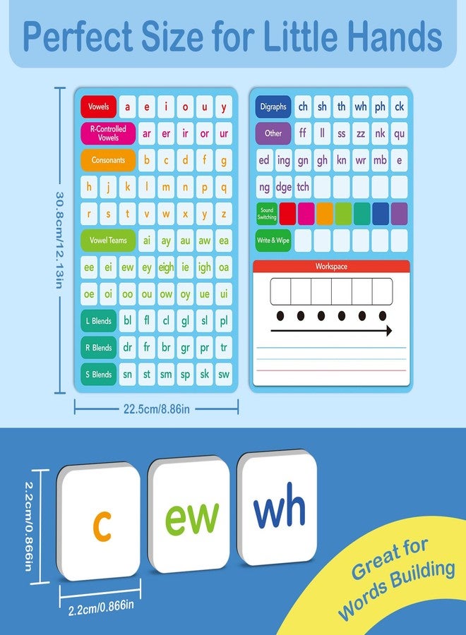 Aizweb Phonics Magnetic Letter Tiles,All-in-one Magnetic Phonics Kit,Reading &Spelling Games with Dry-Erase Boards&Storage Case,Phonics Games for Preschool Pre k& Kindergarten Classroom Learning - Image 5